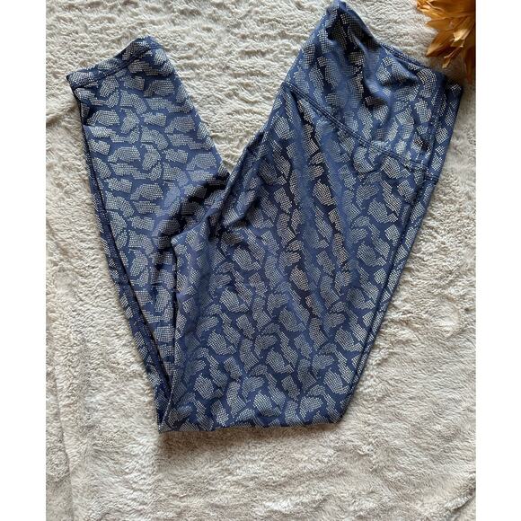 Silver Shine Print Leggings Large - Picture 1 of 3